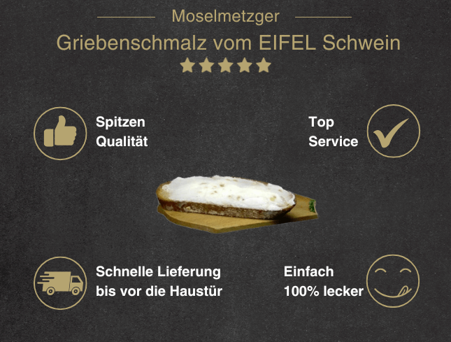 Banner für jeden Moment spitzen Fleisch Beitrag Griebenschmalz vom EIFEL Schwein