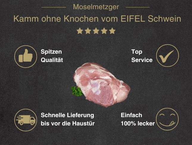Banner für jeden Moment spitzen Fleisch Beitrag Kamm ohne Knochen vom EIFE Schwein