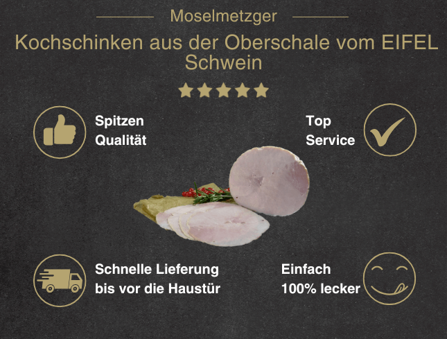 Banner für jeden Moment spitzen Wurst Beitrag Kochschinken aus der Oberschale