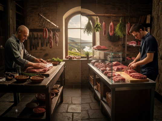 2 Metzger vom Moselmetzger aus unterschiedlichen Generationen