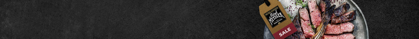 Teller mit gebratenem T Bone Steak und dem Moselmetzgerhinweisschild sale