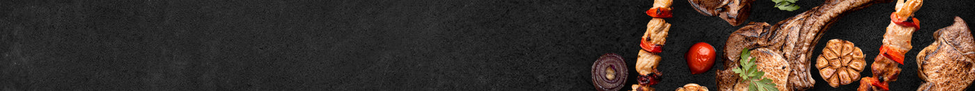 Banner Auswahl an Pute und Lamm auf Schieferhintergrund