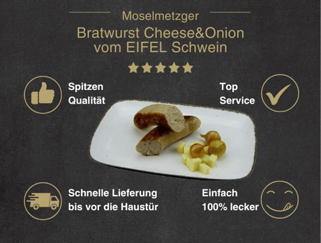 Bratwurst Cheese & Onion vom EIFEL Schwein