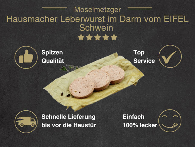 Hausmacher Leberwurst im Darm vom EIFEL Schwein