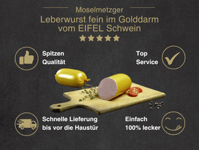Leberwurst fein im Golddarm vom EIFEL Schwein