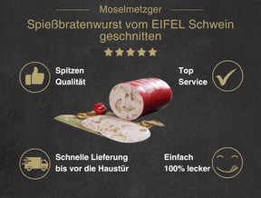 Spießbratenwurst vom EIFEL Schwein geschnitten
