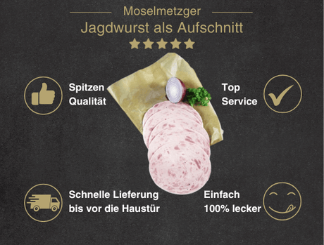 Erklärung warum Fleischkäse gebacken in Riegeln geschnitten gut ist  1. Spitzen Qualität 2. Top Service 3. Schnelle Lieferung bis vor die Haustür 4. Einfach 100% lecker