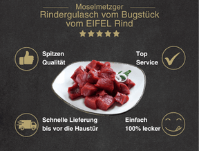 Rindergulasch vom Bugstück vom EIFEL Rind