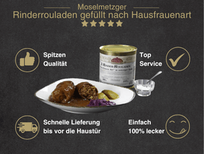Rinderrouladen gefüllt nach Hausfrauen Art