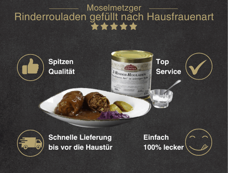 Rinderrouladen gefüllt nach Hausfrauen Art