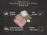 Erklärung warum Roastbeefbraten gut ist 1. Spitzen Qualität 2. Top Service 3. Schnelle Lieferung bis vor die Haustür 4. Einfach 100% lecker