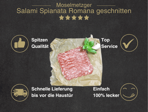 Salami Spianata Romana geschnitten