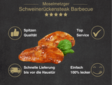 Erklärung warum Schweinerückensteak Barbecue gut ist 1. Spitzen Qualität 2. Top Service 3. Schnelle Lieferung bis vor die Haustür 4. Einfach 100% lecker