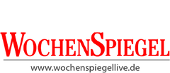 Logo Blick aktuell in den Farben blau und orange mit weißem Schriftzug auf beigem Hintergrund